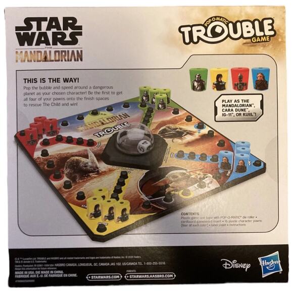 Hasbro Gaming Disney Star Wars the Mandalorian Pop-O-Matic Trouble Game Sealed - Picture 2 of 2